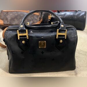 Authentic MCM boston handbag in canvas